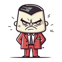 Angry Businessman   Cartoon Vector Illustration