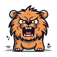 Angry beaver vector illustration. Cartoon angry beaver character.