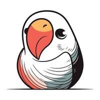 Illustration of a parrot on a white background. Vector illustration