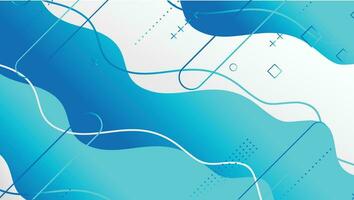 Abstract blue wave gradient geometric shapes background design vector