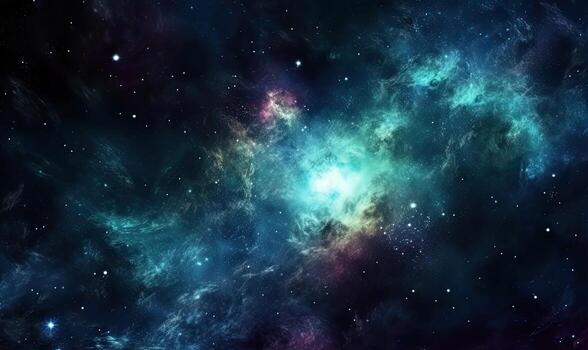 With vibrant colors and swirling shapes, the abstract art captured the beauty of outer space and the endless nebula galaxy. Creating using generative AI tools photo