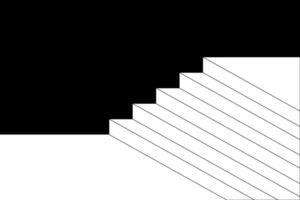 staircase silhouette isolated black and white abstract background no people. graphic illustration abstract, advance, progress, business, success concept. photo