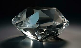 Transparent glass illuminates the beauty of diamond gems Creating using generative AI tools photo