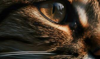 Mesmerizing macro shot of cat's eye with reflective water Creating using generative AI tools photo