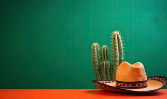 A sombrero-wearing cactus adds a festive touch to any decor Creating using generative AI tools photo