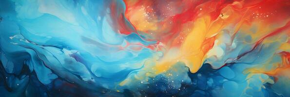 Fluid art background banner, liquid, marble, gorizontal print, space for text photo