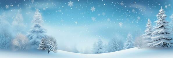 Festive Christmas winter horizontal banner, background for design, splash screen, header photo