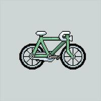 píxel Arte ilustración bicicleta. pixelado bicicleta. bicicleta pixelado para el píxel Arte juego y icono para sitio web y vídeo juego. antiguo colegio retro vector