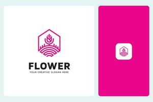 Hexagonal Flower Logo Design Template vector