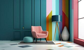 Add a pop of color with a modern home makeover Creating using generative AI tools photo