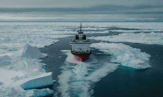 The powerful icebreaker leads the way across the Atlantic Creating using generative AI tools photo