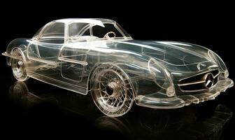 Transparent glass car showcases cutting-edge technology Creating using generative AI tools photo