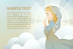 Assumption of Mary and heaven light background vector