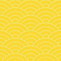 Yellow Japanese wave pattern background. Japanese seamless pattern vector. Waves background illustration. for clothing, wrapping paper, backdrop, background, gift card. vector