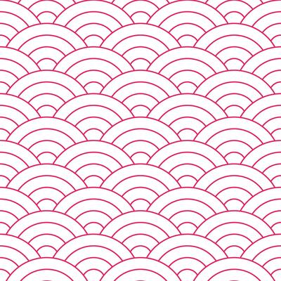 Japanese Waves (Maroon & White Pattern) Wrapping Paper by LXLBX8