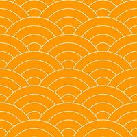 Orange Japanese wave pattern background. Japanese seamless pattern vector. Waves background illustration. for clothing, wrapping paper, backdrop, background, gift card. vector