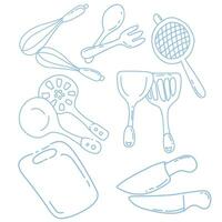 vector illustration of kitchen equipment icons