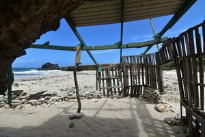 Dilipidated Shelter on Andicuri Beach on Aruba's East Coast photo