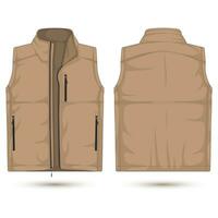 Modern vest template front and back view. Vector illustration