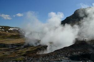 Clouds of Billowing Steam Rising from Fumaroles photo