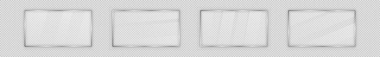 Glass plate in rectangular frame vector