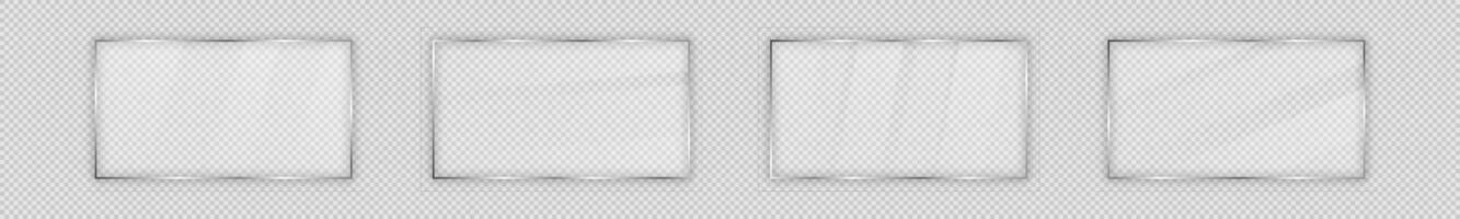 Glass plate in rectangular frame vector