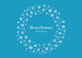 Merry Christmas background with snowflakes in circle vector