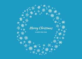 Merry Christmas background with snowflakes in circle vector