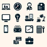 Set of  Office and workplace web icons in line style Vector illustration.