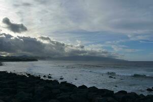 Gorgeous View of Clouds and the Ocean in the Azores photo