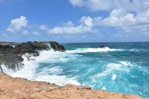 Tumultuous Crashing Waves Near Andicuri Beach in Aruba photo