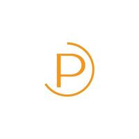 letter p simple smile logo vector