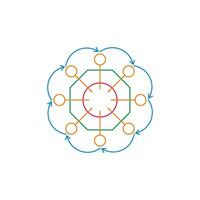 atom object circle movement arrows symbol vector