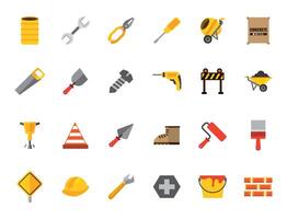 Construction tools icons set vector illustration