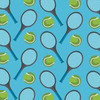 Tennis racket and balls seamless pattern vector