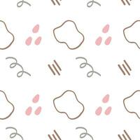 Seamless boho pattern with colorful line shape. Cartoon design collection isolated on white background. vector