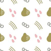 Abstract Boho Seamless Pattern. Various shapes. Warm boho background. vector