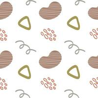 Abstract Boho Seamless Pattern. Various shapes. Warml boho background. vector