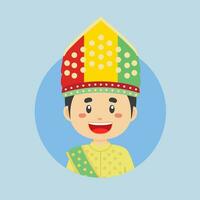 Avatar of a Gorontalo Character vector