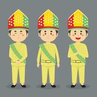 Gorontalo Character with Various Expression vector