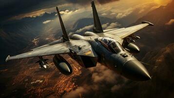 Combat Aircraft Secure the Skies, ai generative photo