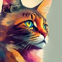 vistoso gato ilustraciones, ai generado foto