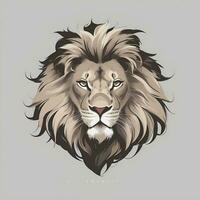 Lion head illustration, AI generated photo