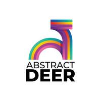 deer coloring line art logo vector
