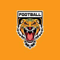 tiger football classic logo vector