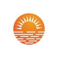 Sun logo vector template and symbol design