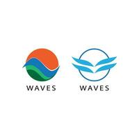 Sea wave logo vector business element and symbol