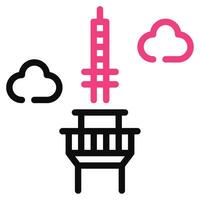 Namsan torre icono ilustración, para uiux, infografía, etc vector