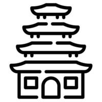 pagoda icono ilustración, para uiux, infografía, etc vector