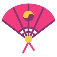 Korean fan icon illustration, for UIUX, Infographic, etc vector